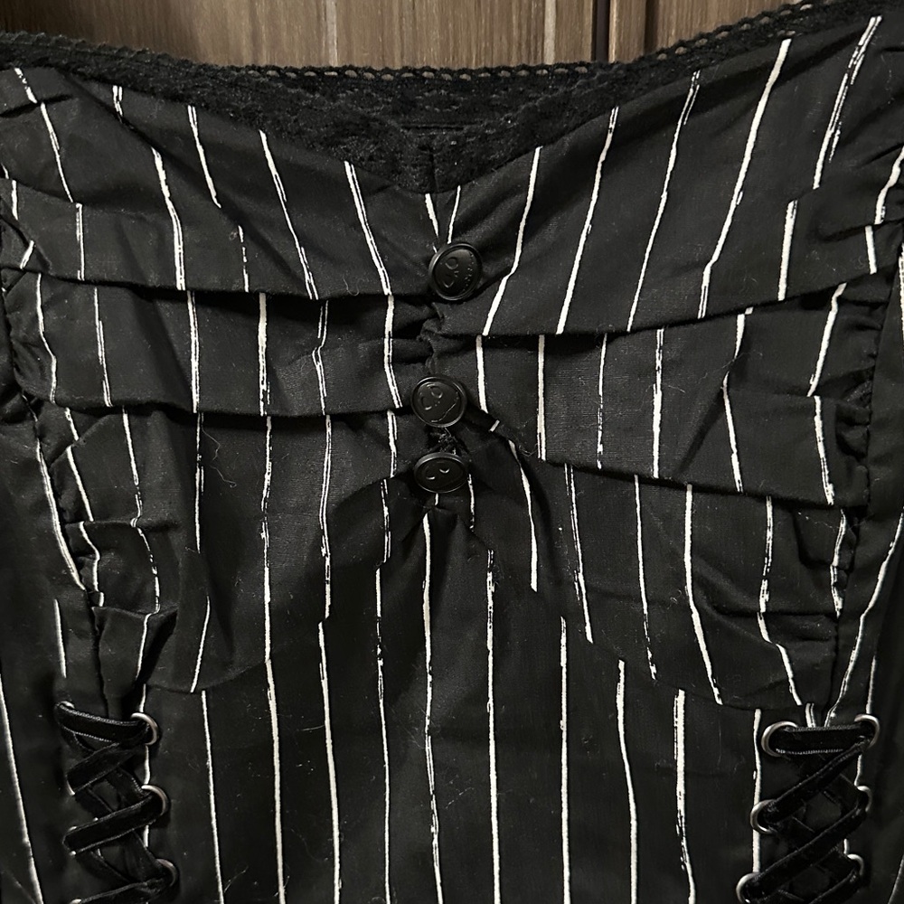 Disney Black and‎ White Striped Nightmare Before Christmas Dress - Picture 3 of 8